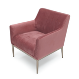 Pink Velvet Arm Chair Mauve Rose Velvet GH011-VP Zentique