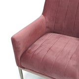 Pink Velvet Arm Chair Mauve Rose Velvet GH011-VP Zentique