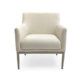 White Velvet Arm Chair Off-White Velvet GH011-VW Zentique