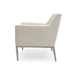 White Velvet Arm Chair Off-White Velvet GH011-VW Zentique