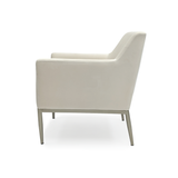 White Velvet Arm Chair Off-White Velvet GH011-VW Zentique