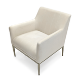 White Velvet Arm Chair Off-White Velvet GH011-VW Zentique