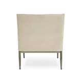 White Velvet Arm Chair Off-White Velvet GH011-VW Zentique