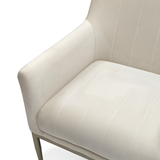 White Velvet Arm Chair Off-White Velvet GH011-VW Zentique