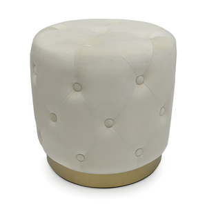 White Velvet Stool White Velvet GH014-VW Zentique