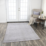 Rizzy Grand Haven GH718A Hand Loomed Transitional Wool & Viscose Rug Light Gray 5' x 8'