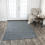 Rizzy Grand Haven GH719A Hand Loomed Transitional Wool / Viscose Rug Denim  9' x 12'