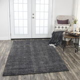 Rizzy Grand Haven GH724A Hand Loomed Transitional Wool / Viscose Rug Black 9' x 12'