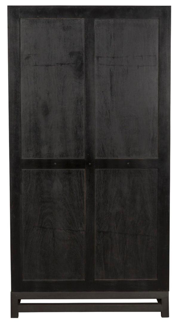 Noir Maharadscha Hutch, Hand-Carved Mahogany Storage with Contemporary Iron Base for Elegant Spaces Pale | Small GHUT118P-S