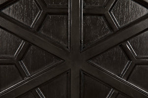 Noir Maharadscha Hutch, Hand-Carved Mahogany Storage with Contemporary Iron Base for Elegant Spaces Pale | Small GHUT118P-S