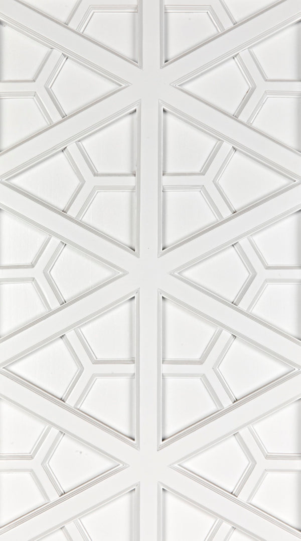 Noir Maharadscha Hutch, Hand-Carved Mahogany Storage with Contemporary Iron Base for Elegant Spaces Solid White | Small GHUT118SW-S