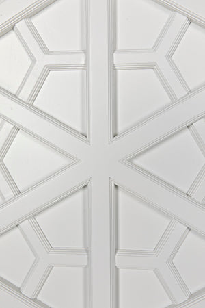 Noir Maharadscha Hutch, Hand-Carved Mahogany Storage with Contemporary Iron Base for Elegant Spaces Solid White GHUT118SW