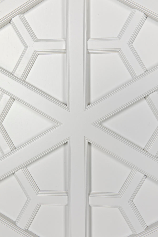 Noir Maharadscha Hutch, Hand-Carved Mahogany Storage with Contemporary Iron Base for Elegant Spaces Solid White GHUT118SW