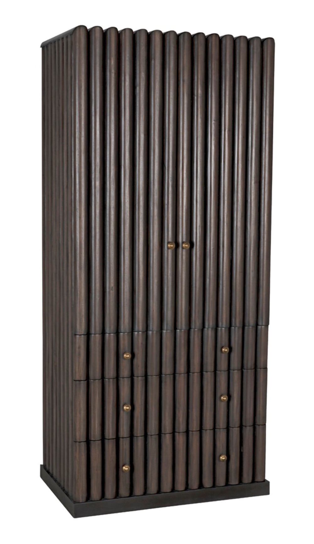 Noir Amunet Hutch: Elegant Handcrafted Mahogany with Brass Accents for Modern Dining & Storage Solutions GHUT150PR