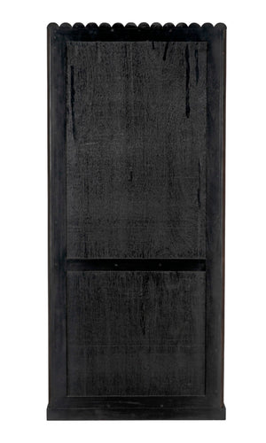 Noir Amunet Hutch: Elegant Handcrafted Mahogany with Brass Accents for Modern Dining & Storage Solutions GHUT150PR