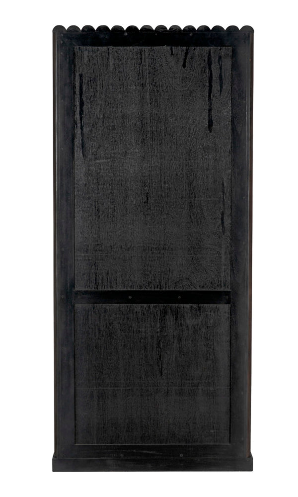 Noir Amunet Hutch: Elegant Handcrafted Mahogany with Brass Accents for Modern Dining & Storage Solutions GHUT150PR