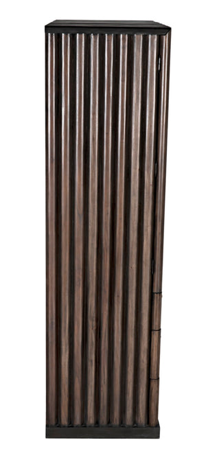 Noir Amunet Hutch: Elegant Handcrafted Mahogany with Brass Accents for Modern Dining & Storage Solutions GHUT150PR