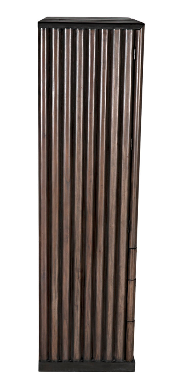 Noir Amunet Hutch: Elegant Handcrafted Mahogany with Brass Accents for Modern Dining & Storage Solutions GHUT150PR
