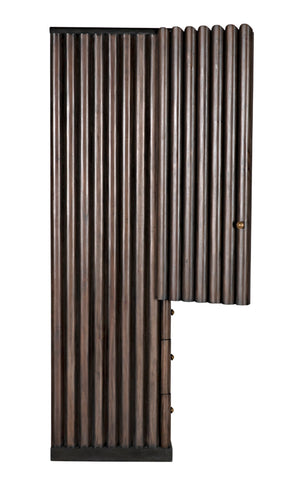 Noir Amunet Hutch: Elegant Handcrafted Mahogany with Brass Accents for Modern Dining & Storage Solutions GHUT150PR