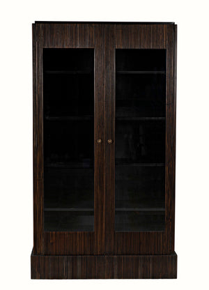 Noir Noho Hutch - Handcrafted Mahogany in Elegant Black Finish with Brown Trim for Timeless Storage Style GHUT151HB