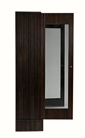 Noir Noho Hutch - Handcrafted Mahogany in Elegant Black Finish with Brown Trim for Timeless Storage Style GHUT151HB
