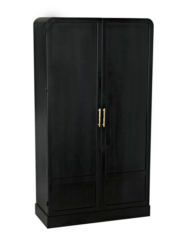 Noir Tresor Handcrafted Steel Hutch - Industrial-Style Storage Solution with Elegant Matte Black Finish GHUT152MTB