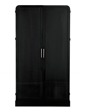 Noir Tresor Handcrafted Steel Hutch - Industrial-Style Storage Solution with Elegant Matte Black Finish GHUT152MTB
