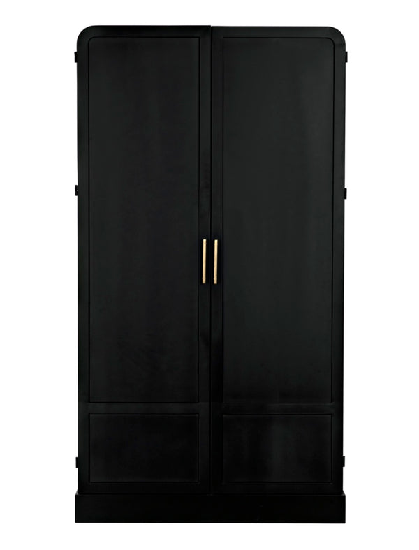 Noir Tresor Handcrafted Steel Hutch - Industrial-Style Storage Solution with Elegant Matte Black Finish GHUT152MTB