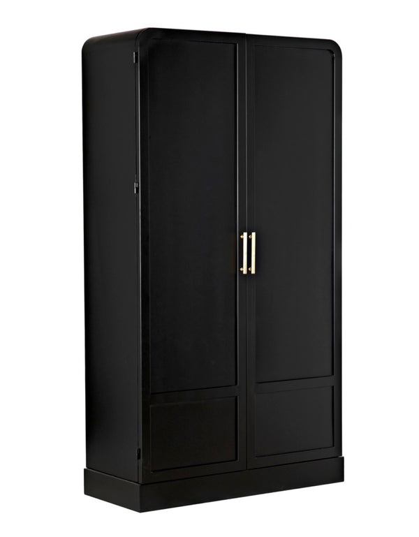 Noir Tresor Handcrafted Steel Hutch - Industrial-Style Storage Solution with Elegant Matte Black Finish GHUT152MTB