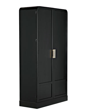 Noir Tresor Handcrafted Steel Hutch - Industrial-Style Storage Solution with Elegant Matte Black Finish GHUT152MTB