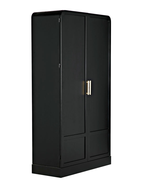 Noir Tresor Handcrafted Steel Hutch - Industrial-Style Storage Solution with Elegant Matte Black Finish GHUT152MTB