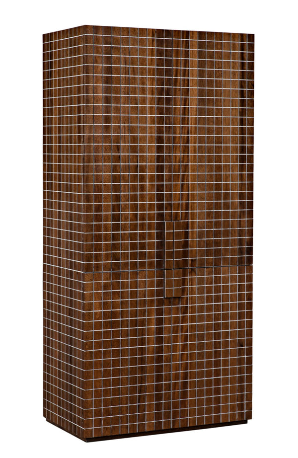 Noir Clash Walnut Hutch - Handcrafted Storage Solution with Dark Finish & Artisanal Design for Any Space GHUT153