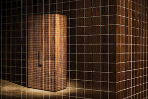 Noir Clash Walnut Hutch - Handcrafted Storage Solution with Dark Finish & Artisanal Design for Any Space GHUT153