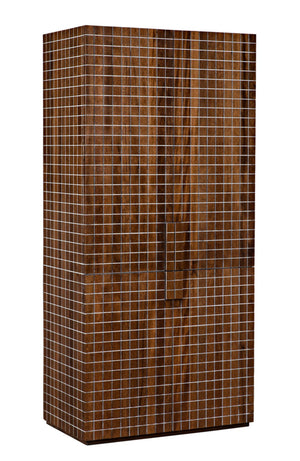 Noir Clash Walnut Hutch - Handcrafted Storage Solution with Dark Finish & Artisanal Design for Any Space GHUT153