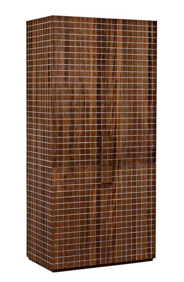 Noir Clash Walnut Hutch - Handcrafted Storage Solution with Dark Finish & Artisanal Design for Any Space GHUT153