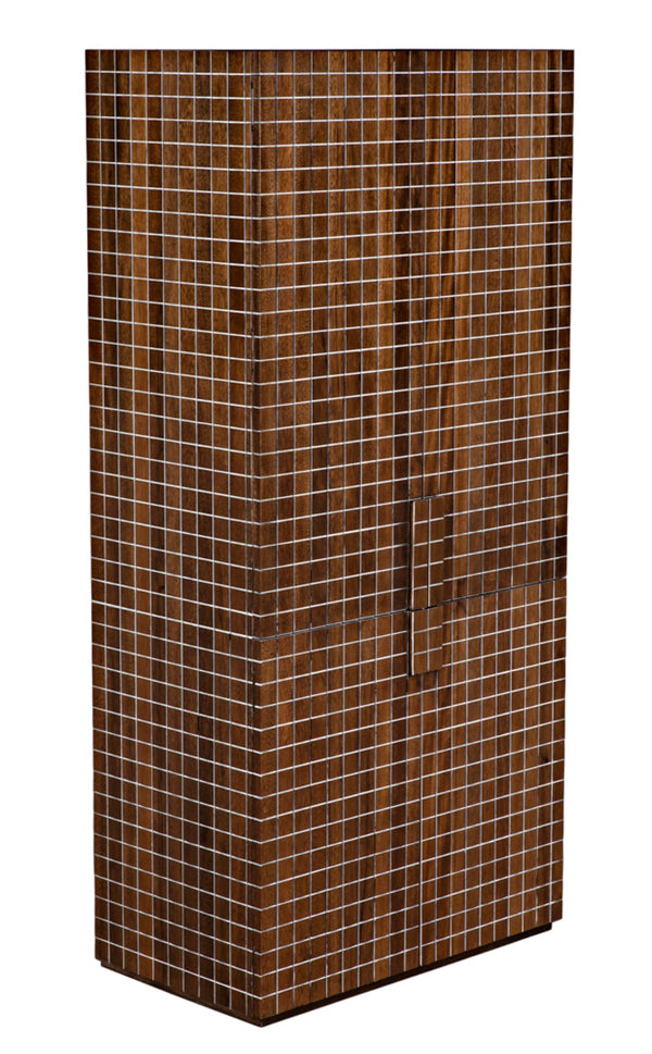 Noir Clash Walnut Hutch - Handcrafted Storage Solution with Dark Finish & Artisanal Design for Any Space GHUT153