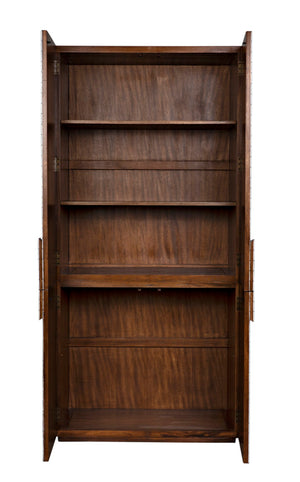 Noir Clash Walnut Hutch - Handcrafted Storage Solution with Dark Finish & Artisanal Design for Any Space GHUT153
