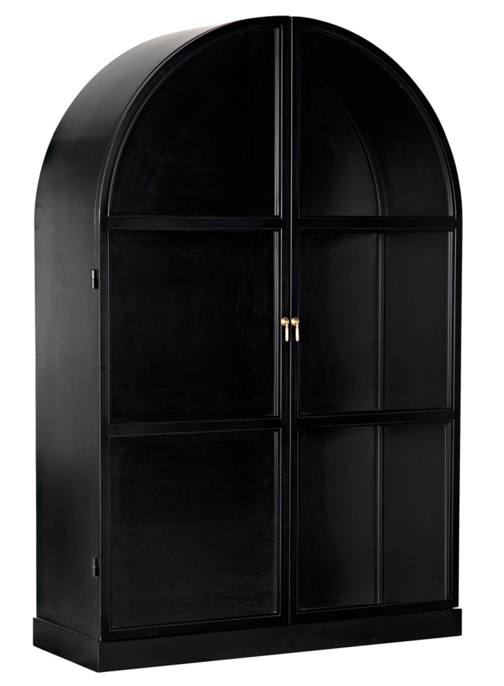 Noir Yoke Industrial Steel Hutch - Hand-Crafted Matte Black Storage Display for Modern Living Spaces GHUT154MTB
