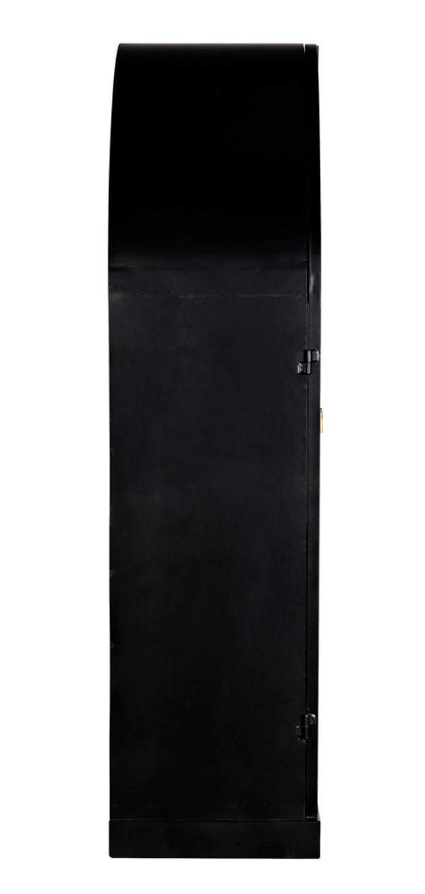 Noir Yoke Industrial Steel Hutch - Hand-Crafted Matte Black Storage Display for Modern Living Spaces GHUT154MTB