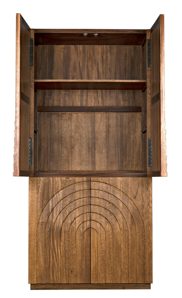 Noir Otto Hutch: Handcrafted Walnut Storage Showcase for Modern Homes, Natural Aesthetic & Timeless Elegance GHUT155DW