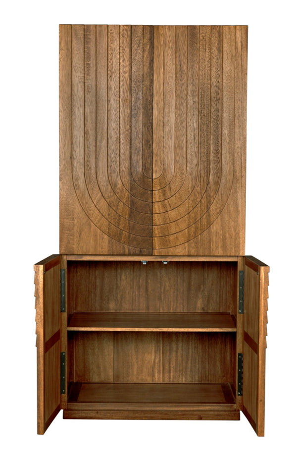 Noir Otto Hutch: Handcrafted Walnut Storage Showcase for Modern Homes, Natural Aesthetic & Timeless Elegance GHUT155DW