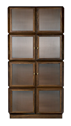 Noir Collins Hutch - Elegant Dark Walnut Storage & Display Cabinet with Glass Accents for Modern Homes GHUT158DW