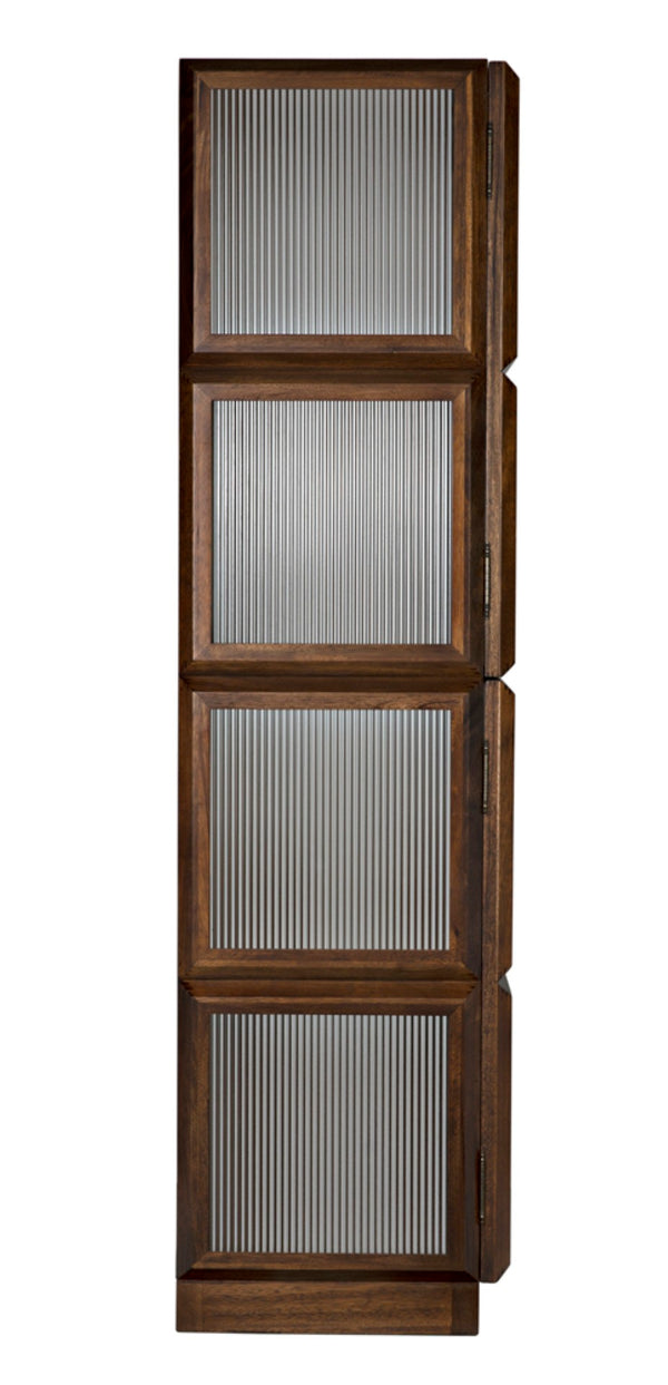 Noir Collins Hutch - Elegant Dark Walnut Storage & Display Cabinet with Glass Accents for Modern Homes GHUT158DW