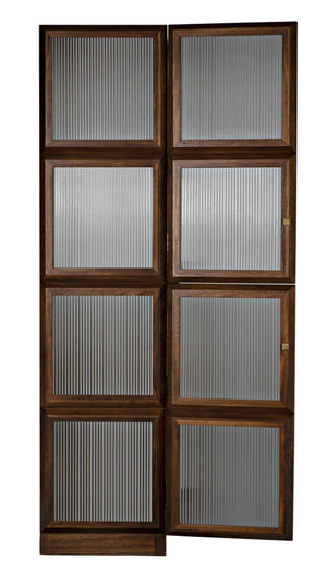 Noir Collins Hutch - Elegant Dark Walnut Storage & Display Cabinet with Glass Accents for Modern Homes GHUT158DW
