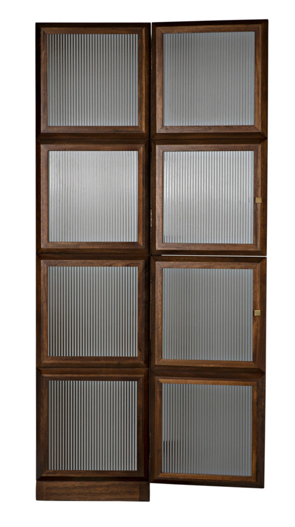 Noir Collins Hutch - Elegant Dark Walnut Storage & Display Cabinet with Glass Accents for Modern Homes GHUT158DW
