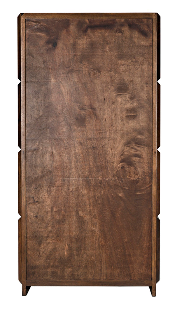 Noir Collins Hutch - Elegant Dark Walnut Storage & Display Cabinet with Glass Accents for Modern Homes GHUT158DW