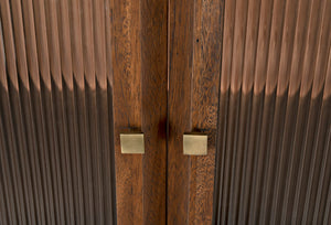 Noir Collins Hutch - Elegant Dark Walnut Storage & Display Cabinet with Glass Accents for Modern Homes GHUT158DW