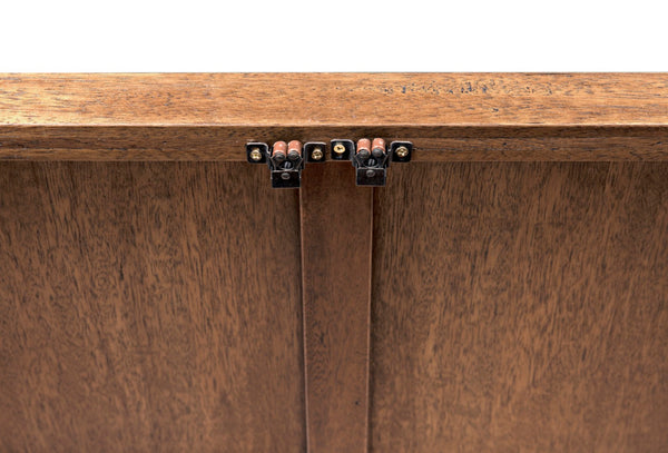 Noir Collins Hutch - Elegant Dark Walnut Storage & Display Cabinet with Glass Accents for Modern Homes GHUT158DW