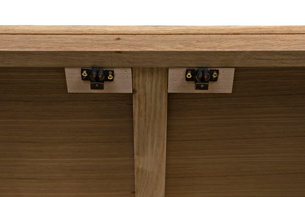 Noir Chester Hutch – Elegant White Oak Storage & Display Cabinet with Glass Accents for Home Décor GHUT159WO