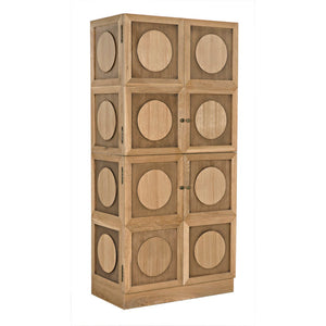 Noir Wellington Hutch - Elegant White Oak Storage Solution with Brass Pulls for Timeless Home Décor GHUT161WO